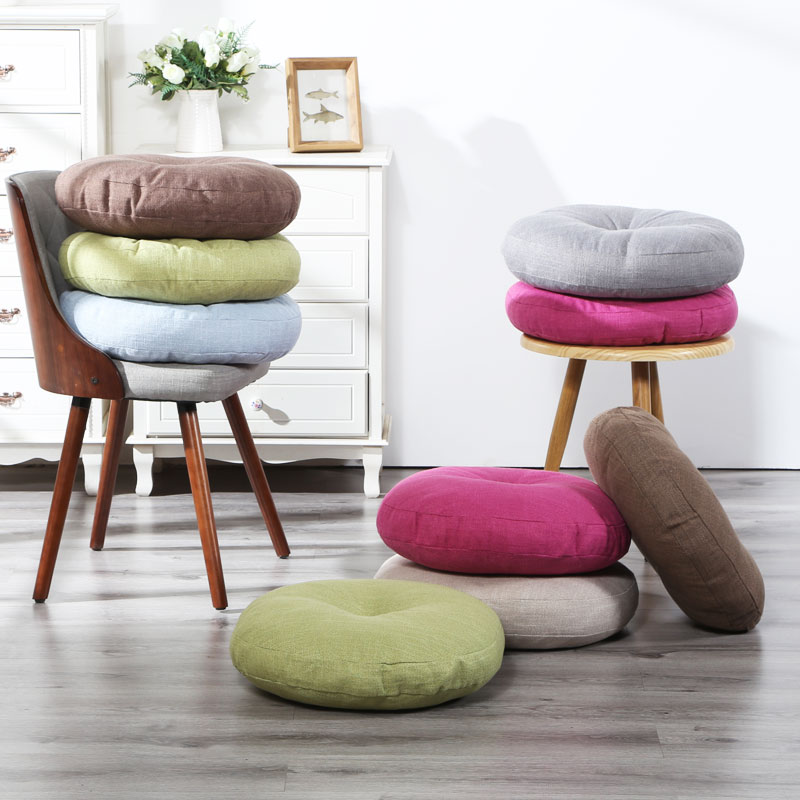 Flax futon cushion thickened round fabric balcony Japanese tatami bay window yoga floor large cushion