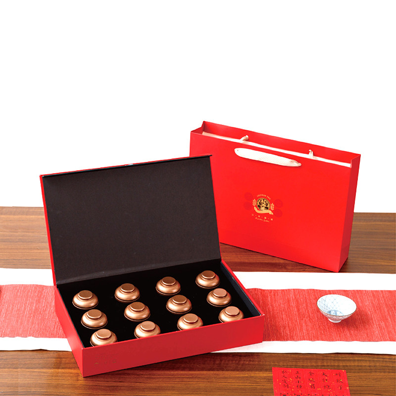 Tea gift box empty box small cans of tea 12 cans of red 18 cans of spring tea tea gift box West Lake Longjing general