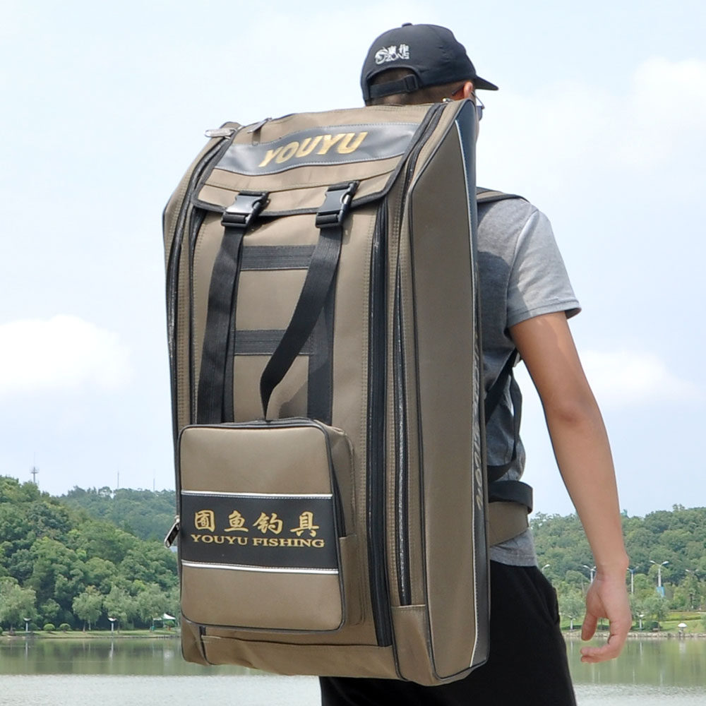 Shoulder fishing gear bag Fishing bag 80 fishing chair bag 90cm extra large backpack Fishing rod bag Special waterproof fishing gear bag fish bag