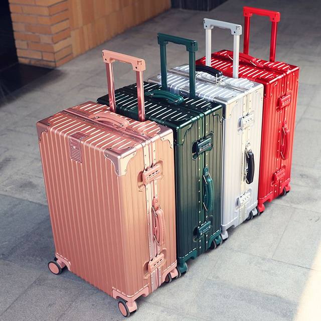 Retro ins Internet celebrity suitcase universal wheel trolley suitcase aluminium frame Korean version 20-inch password box for men and women