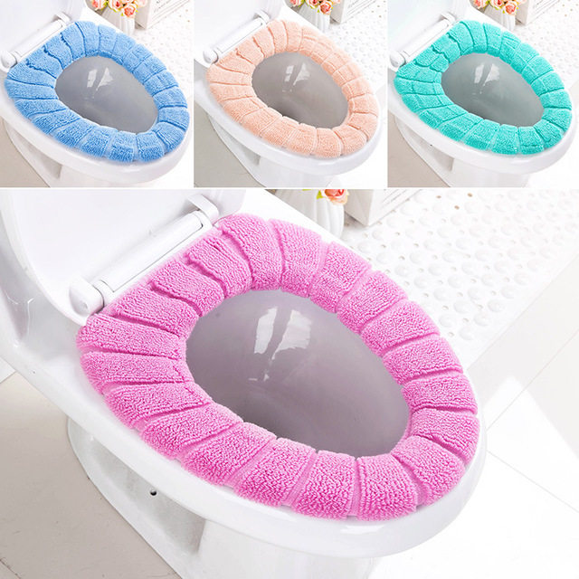 Toilet cushion 4 clothes Home Waterproof Cute Toilet Patch Loops Cushion Toilet Cover Winter Thickening Adhesive Universal