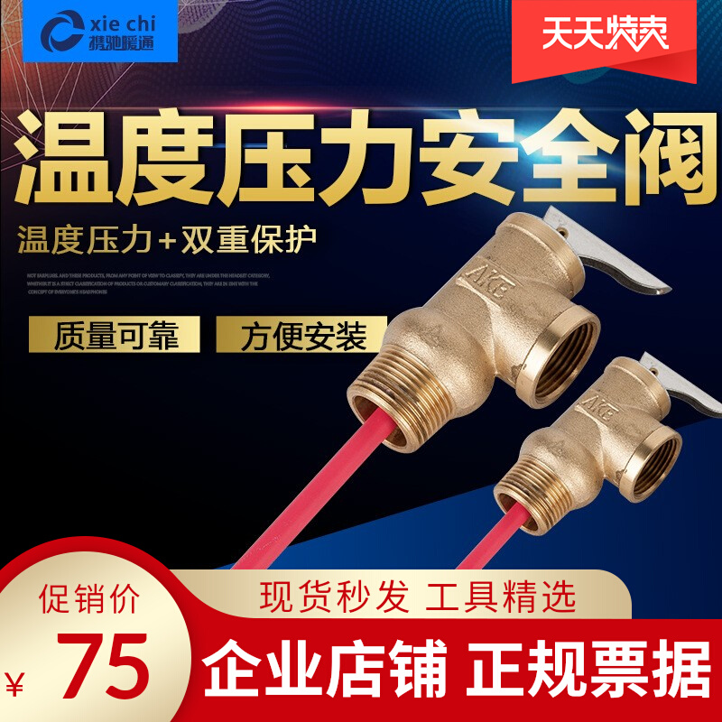 Solar water heater Pressure water tank with temperature pressure safety valve relief valve TP valve PT valve WYA1520