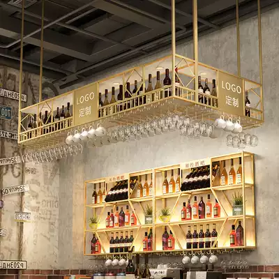 Bar hanger Goblet upside down rack Wine glass rack Creative hanging wine rack Dining room hanging cabinet Household hanging cabinet