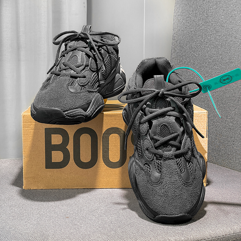 Official Genuine Yeezy 500 Black Warrior Dad Shoes Men's Shoes Winter Black Shoes Women's Model Yezi Yeezy