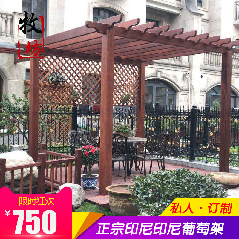 Indonesian pineapple grape rack garage floral frame carbonized anti - corrosion corridor frame to be outdoor greenhouse