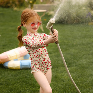 Ins süße kleine florale einteiler-badeanzug mit langen Ärmeln