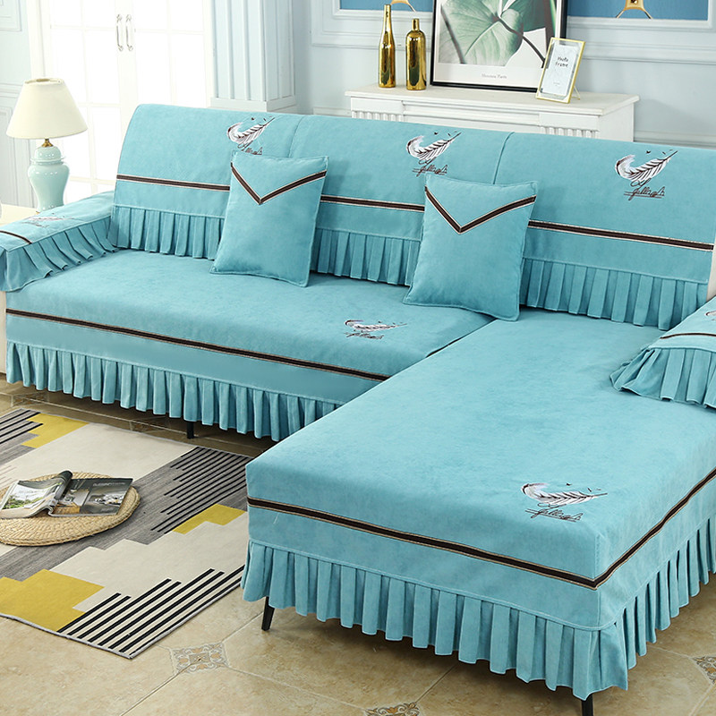 Sofa cushion winter thickened sofa cover 2021 new modern minimalist Princess All-bag Universal Set All Season Universal