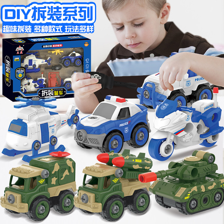 Standing Profit Puzzle Assembly DIY Dismantling Fire Truck Sanitation Dredger Engineering Pushback Pressure Road Agitation Model Toys