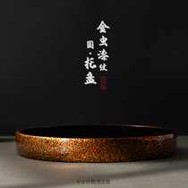 Ping An Social Kingworm veins Large lacquer tea tray trays Fruit pan Fuzhou Traditional handmade lacquerware High side gift