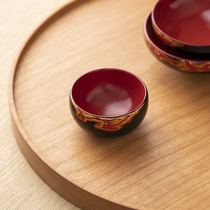 Ping An Institute Qiu Henming Gold Fire Grain Big Lacquer Small Tea Cup Fuzhou Traditional Handmade Lacquered Ware Tea Set Mini