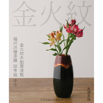 Large lacquer vase Fuzhou traditional hand-made lacquerware Flower arrangement Flower-raising flower vase Chinese handicraft ornaments