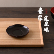 Ping An Society Qiu Hengming Painted lotus saucer Tea Tray Fuzhou handmade lacquerware Tea saucer Tea set Fruit plate