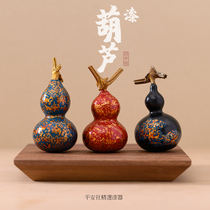 Ping An Society Qiu Hengming Traditional handmade lacquer lacquer natural gourd ornaments Feng Shui fortune