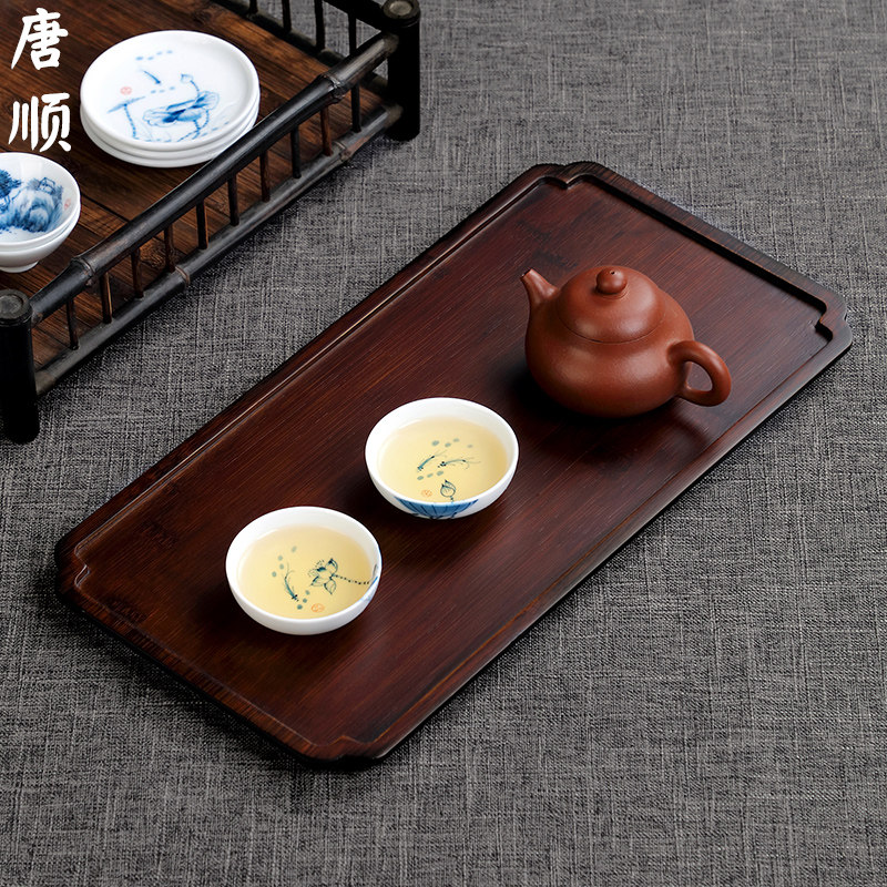 Tang Shun Bamboo Care Dish Home Release Tea Cup Minima Tea Set Containing Pan Square Dry Foam Flattery Tea Tray Tea Accessories