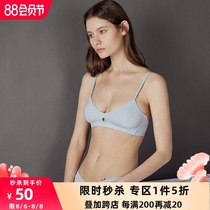 Venus blessing simple and comfortable small chest flat chest without rims underwear Womens thin triangle cup beauty back bra French