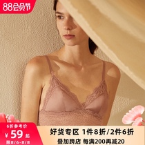 Venus blessing French underwear womens underwireless bra thin sexy lace incognito small bra bralette