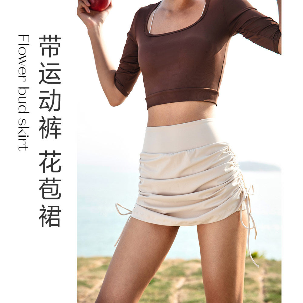 LANIKAR Tennis Girl Tennis Skirt Series Sports Short Skirt Women's Anti-Walking Light Yoga Suit Running Skirt