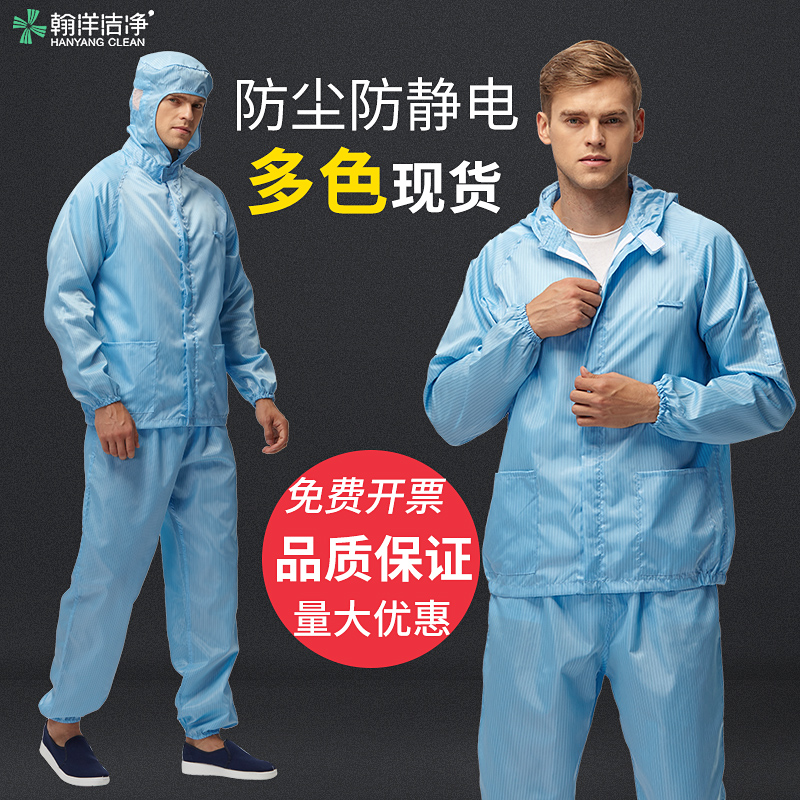 Dust-proof and dust-free clothing anti-breathing two-piece work clean spray paint summer electrostatic workshop protective sterile clothing