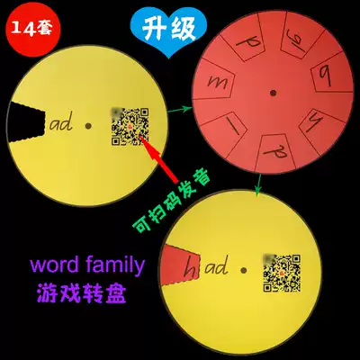 (Dad spelling)phonics natural phonics turntable Children's English enlightenment game teaching aids pronunciation card