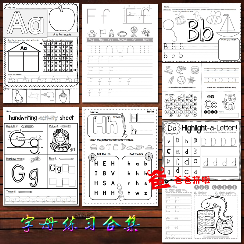 Alphabet English 26 Letters Practice Questions Paper Letter Case Handcrafted Exercise Book Young Bridging Fun