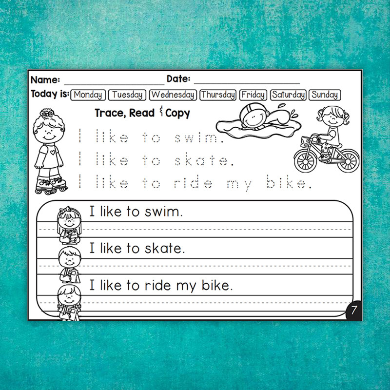 Reading and Writing小学英语句子描红练习册英文语句读写作业纸