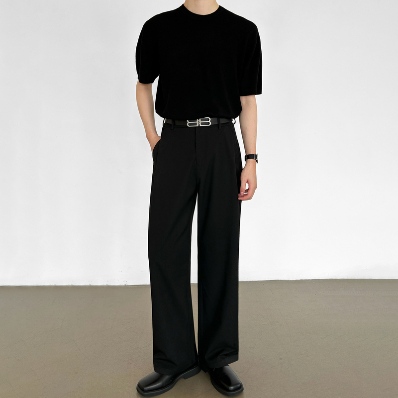 Men's High-Quality Tr Color-Spun Fabric Non-Fading Dress Pants, Summer Three-Needle Craft Straight-Leg Casual Dress Pants for Men Men's High-Quality Tr Color-Spun Fabric Non-Fading Dress Pants, Summer Three-Needle Craft Straight-Leg Casual Dress Pants for Men