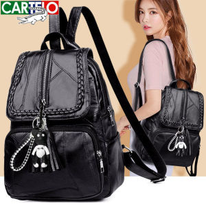 鳄鱼正品双肩包女真皮质感韩版时尚书包