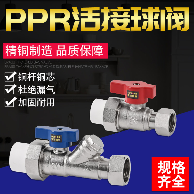 4分ppr活接阀门 6分内丝活接带过滤器球阀 燃气热水器壁挂炉专用