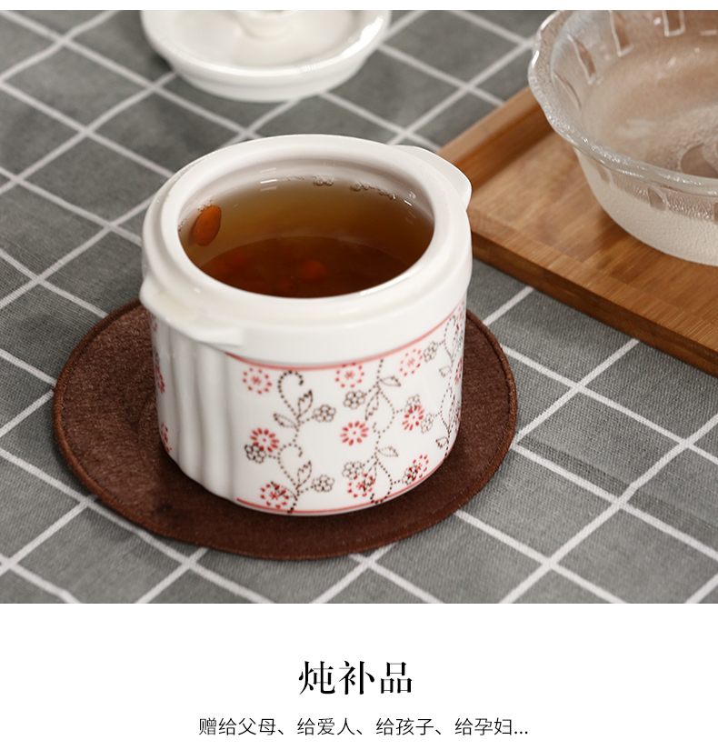 Er letter mini ceramic pot stewed bird 's nest soup pot hose insulation cover bladder steaming cup stew soup pot stew soup cup