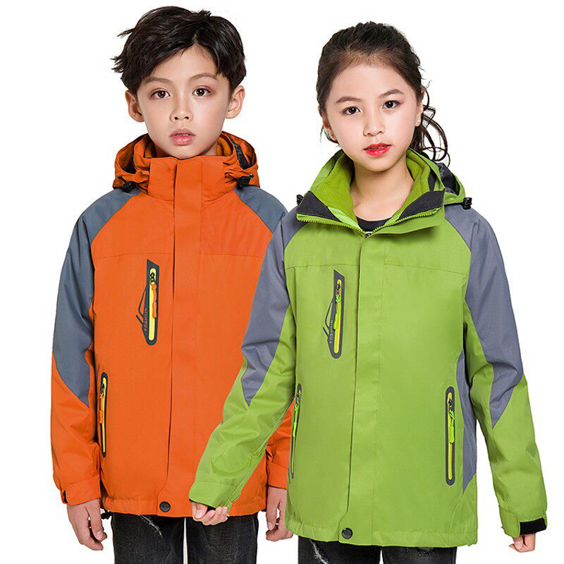 Girl Child Children Submachine Clothing Spring Autumn Winter Dress New Gush Thickening CUHK Tong Three-in-one Detachable Jacket Windsuit