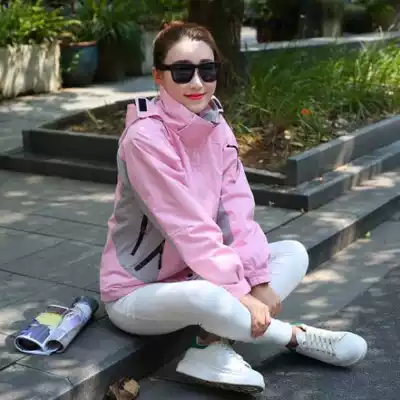 Outdoor autumn and winter Tide brand charge women's three-in-one detachable two-piece set plus velvet padded male mountaineering suit Tibet