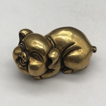 Ancient Play Miscellaneous Bronze Ware Pendulum Piece Zodiac Zodiac Copper Pig Pendulum Piece Pendant Solid Piggy piglet handlebar piece