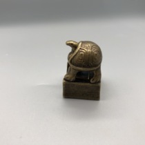 Ancient Play Miscellaneous Collection Retro pure copper Juock small seal Yellow bronze seal Bronze Seal Miniature Sculpted Bronze Seal