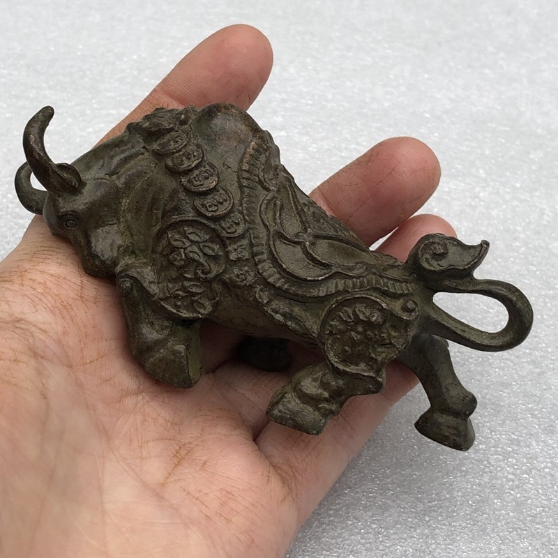 Antique antique copper fittings of the Solid Fu - Digital Bull Xiaoxiu Xiao Bull household decoration hanging parts