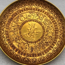Imitation ancient Qianlong Gift Plates Dish Insulation Mat Trays Home Craft Bronze Ware Pendulum