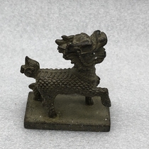 Ancient Play Antique Collection Antique Bronze Seal Lion Seal Leisure Chapter Home Craft Pendulum Bronze Badge