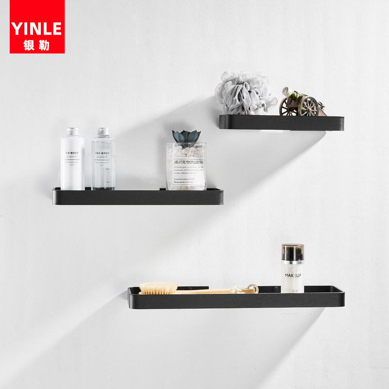 Dinner room shelf wall hanging cosmetic washstand toilet toilet non-perforated mirror front glass storage shelf