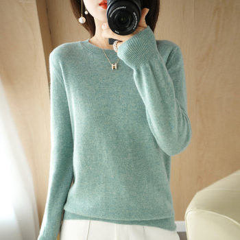 Knitted sweater with long sleeves women's large size women's clothing 2025 top base sweater thin autumn and winter clothing new winter style