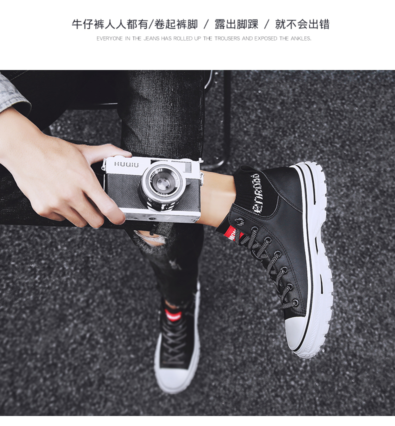 Giày nam cao cấp 2019 Giày trắng mới Giày thể thao nam Giày đỏ Giày nam Giày da Giày nam Giày thủy triều - Giay cao giay the thao nam