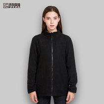 Walksenqi autumn and winter mens and womens fleece jacket plus velvet padded fleece padded fleece jacket cardigan warm sweater