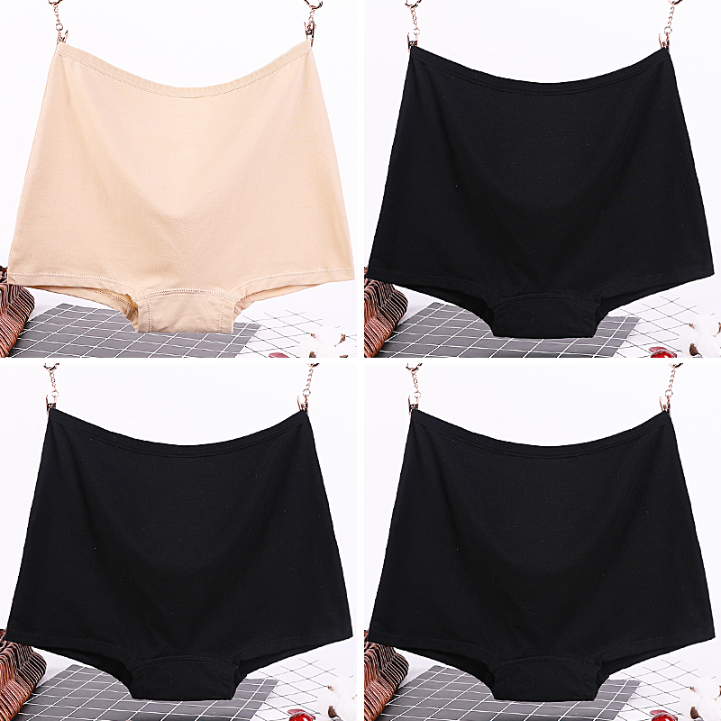 Lớn đang phẳng quần lót góc nữ béo mm bông giữa eo womens bốn-góc pantyhose phẳng chân chỉnh sửa quần short bông chống cuộn ánh sáng mặt đi bộ.