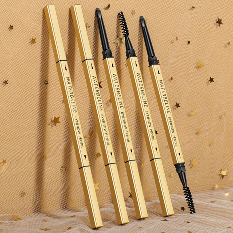 uFirst choose and try the small gold bar eyebrow pencil, which is extremely thin and waterproof, sweat-proof, non-flaking and non-smudged u choose beginners u try