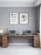 Loft solid wood desktop office computer desk with drawer cabinet integrated simple retro home double writing desk