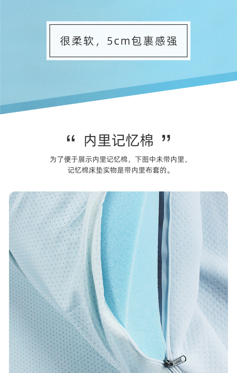 Тюфяк пены памяти 思诺记忆棉床垫软垫子床褥子褥垫铺底榻榻米床垫纯棉加厚保暖儿童 Sinuo