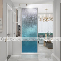 Customized art glass partition simple light luxury modern deep carving texture double-sided tempered screen shoe cabinet screen entrance