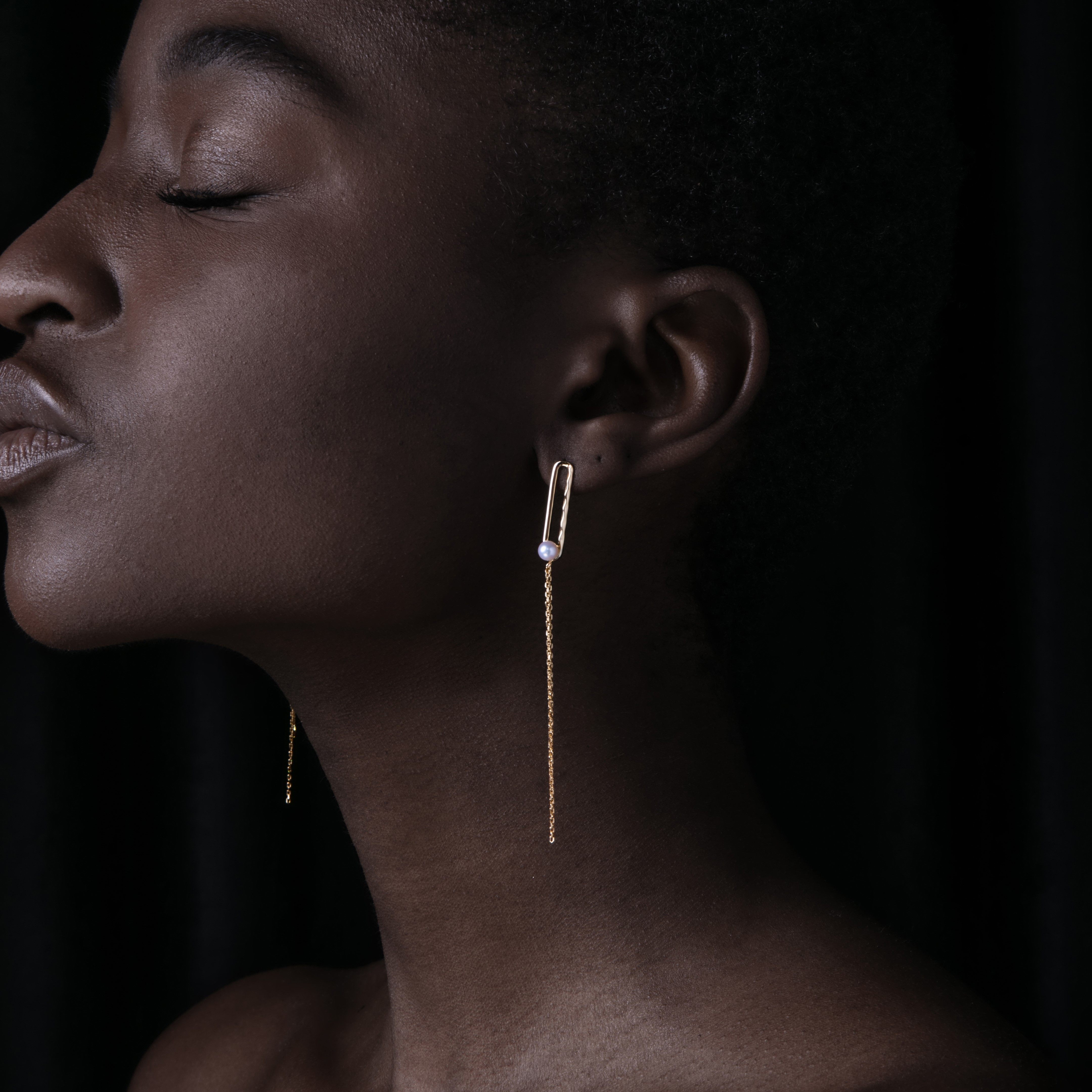 Evolution French elegant high-end long version of tassel pearl earrings women's temperament Korean earrings vintage