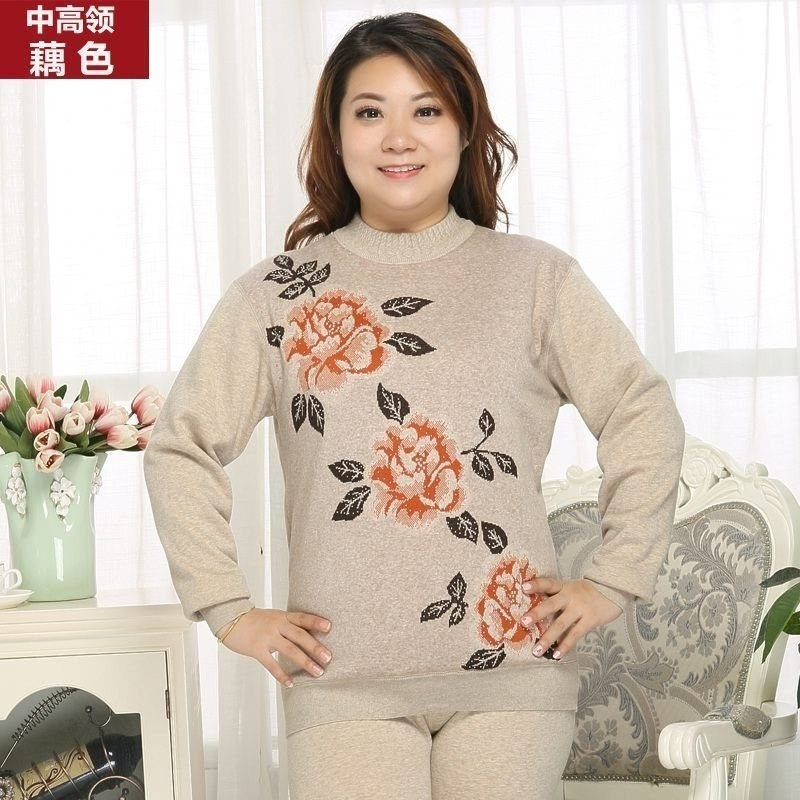 phụ nữ đồ lót ấm áp cộng với nhung kích thước lớn XXXXL dầy cộng với mã cũ quần áo mùa thu mùa thu quần quần mùa thu nhiệt độ theconstant chất béo.