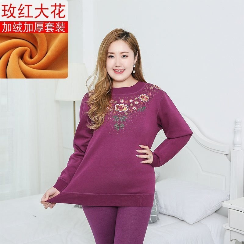 phụ nữ đồ lót ấm áp cộng với nhung kích thước lớn XXXXL dầy cộng với mã cũ quần áo mùa thu mùa thu quần quần mùa thu nhiệt độ theconstant chất béo.