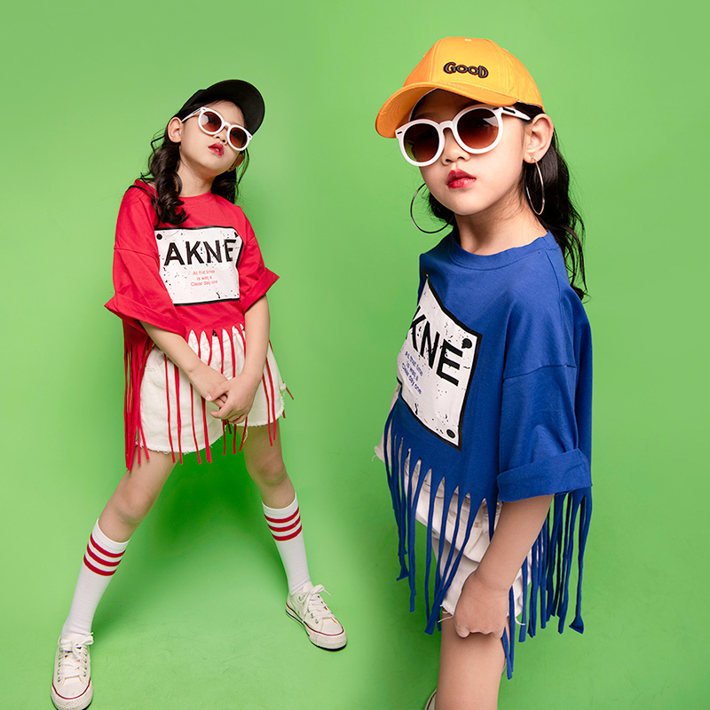 Girls Model Fashion Personality Show Street Dance Hip Hop Style Kit Girl Jazz Dance Summer Costumes
