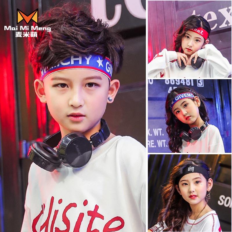Children Sports Hair Band Boy Tide Boy Street Dance South Korea Head With Summer Hip Hop Girl Hair Stirrup Trendy Head Accessories Cool